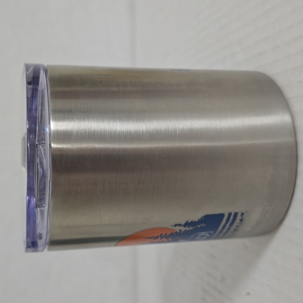 NEW Ozark Trail Silver Mug with Blue Logo and Carabiner Handle - Picture 9 of 16